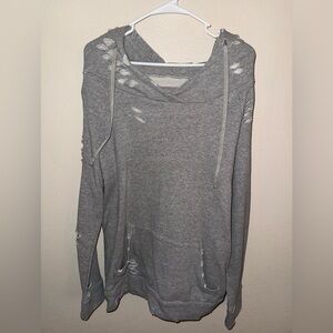 Chelsea DeBoer By Lilly & Lottie Distressed Gray Hoodie size XL Chelsea Houska